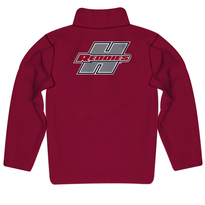 Henderson State Reddies Vive La Fete Game Day Solid Red Quarter Zip Pullover Sleeves