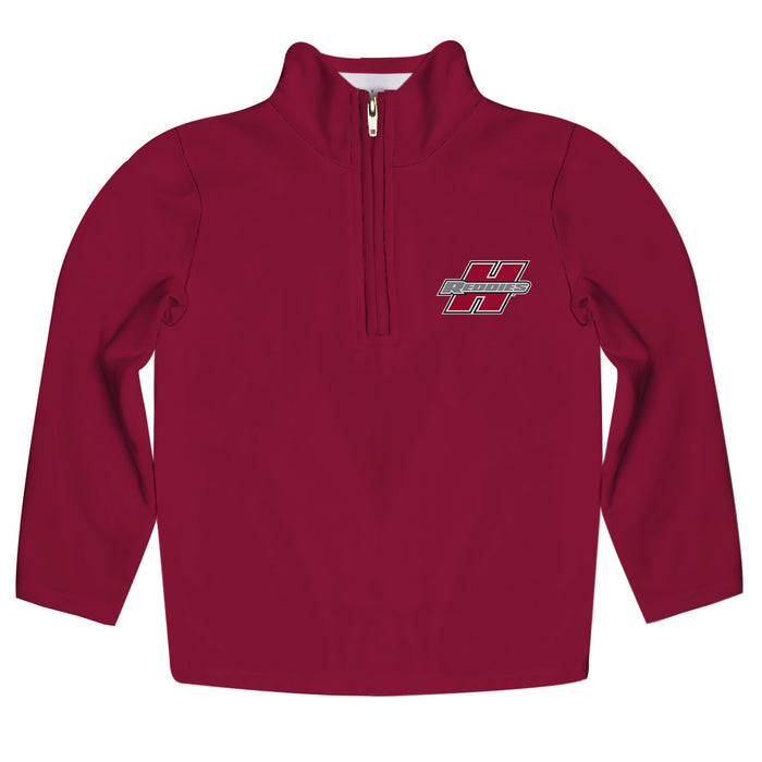 Henderson State Reddies Vive La Fete Logo and Mascot Name Womens Red Quarter Zip Pullover