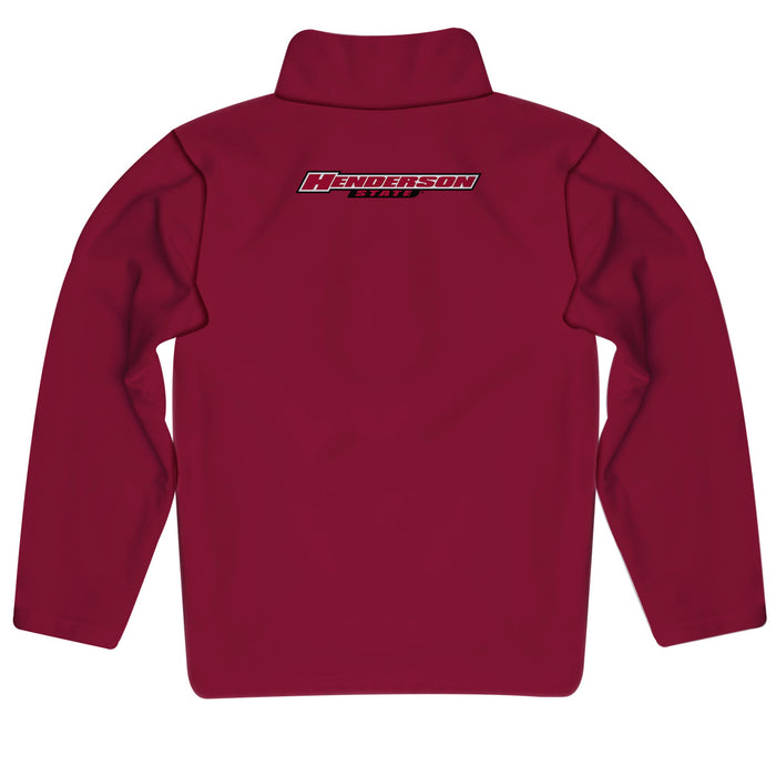 Henderson State Reddies Vive La Fete Logo and Mascot Name Womens Red Quarter Zip Pullover - Vive La Fête - Online Apparel Store