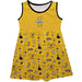 Idaho Vandals Sleeveless Tank Dress Girls Yellow Logo & Repeat Print Hand Sketched Vive La Fete Impressions Artwork