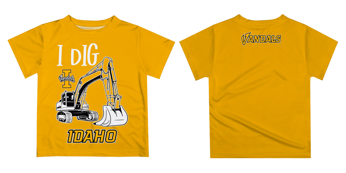 U of I Vandals Vive La Fete Excavator Boys Game Day Gold Short Sleeve Tee - Vive La Fête - Online Apparel Store