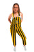 Idaho Vandals Vive La Fete Gold Black Stripes Logo Womens Overall Team Bibs