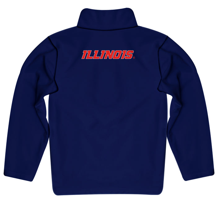 Illinois Fighting Illini Vive La Fete Game Day Navy Quarter Zip Pullover Sleeves