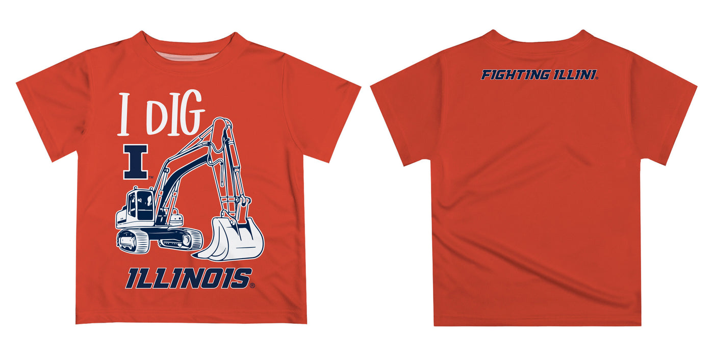 Illinois Fighting Illini Vive La Fete Excavator Boys Game Day Orange Short Sleeve Tee - Vive La Fête - Online Apparel Store