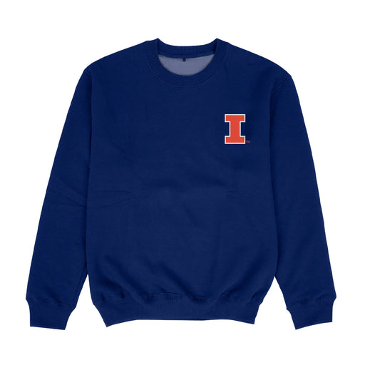 Illinois Fighting Illini Hand Sketched Vive La Fete Impressions Artwork Womens  Blue Crewneck Sweatshirt