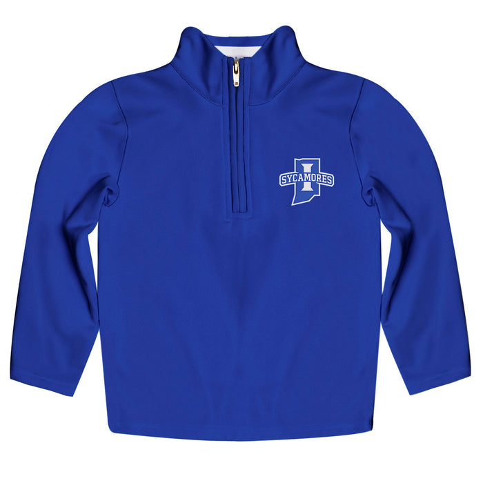 Indiana State Sycamores Vive La Fete Logo and Mascot Name Womens Blue Quarter Zip Pullover