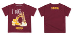 Iona College Gaels Vive La Fete Excavator Boys Game Day Maroon Short Sleeve Tee - Vive La Fête - Online Apparel Store