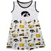 Iowa Hawkeyes Sleeveless Tank Dress Girls White Repeat Print Hand Sketched Vive La Fete Impressions