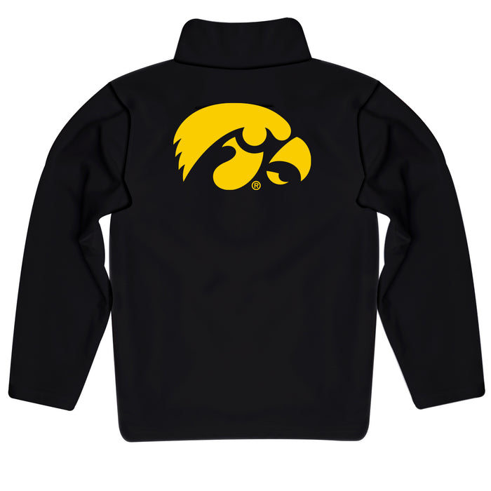 Iowa Hawkeyes Vive La Fete Game Day Solid Black Quarter Zip Pullover Sleeves