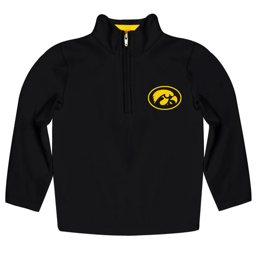 Iowa Hawkeyes Vive La Fete Game Day Solid Black Quarter Zip Pullover Sleeves