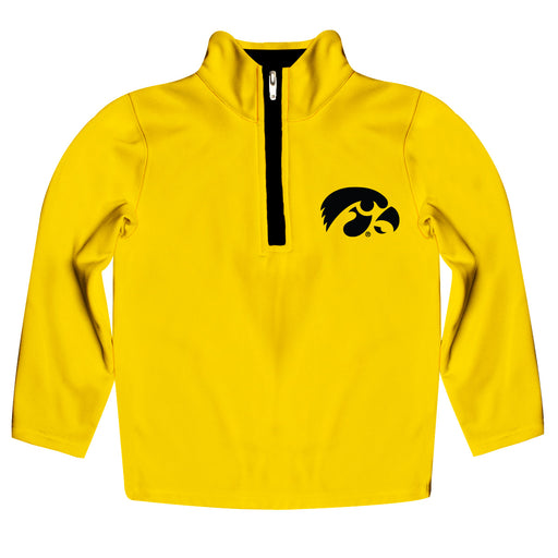 Iowa Hawkeyes Hand Sketched Vive La Fete Impressions Artwork  Gold Quarter Zip Pullover V1