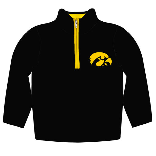 Iowa Hawkeyes Hand Sketched Vive La Fete Impressions Artwork  Black Quarter Zip Pullover V1