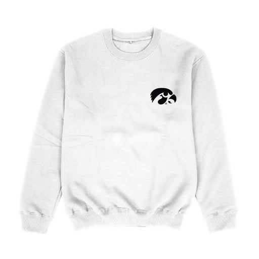 Iowa Hawkeyes Hand Sketched Vive La Fete Impressions Artwork Womens  White Crewneck Sweatshirt