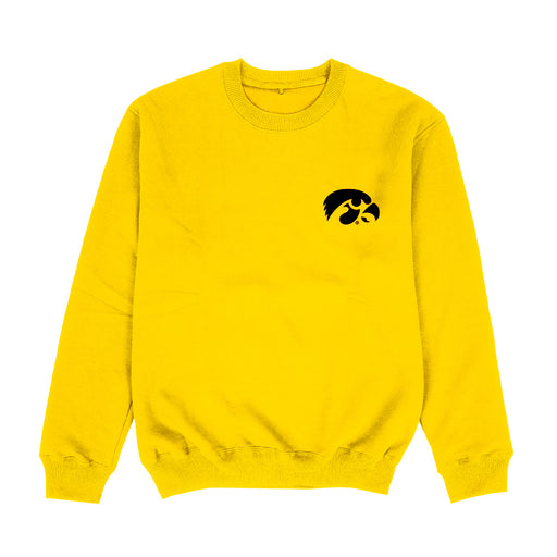 Iowa Hawkeyes Hand Sketched Vive La Fete Impressions Artwork Womens  Gold Crewneck Sweatshirt