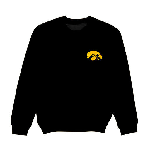 Iowa Hawkeyes Hand Sketched Vive La Fete Impressions Artwork Womens  Black Crewneck Sweatshirt