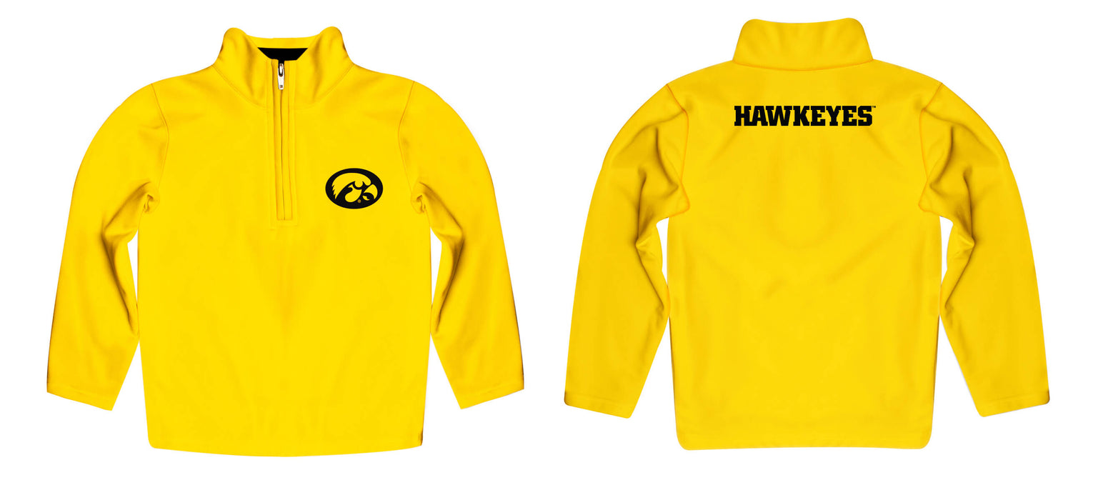 Iowa Hawkeyes Vive La Fete Logo and Mascot Name Womens Gold Quarter Zip Pullover - Vive La Fête - Online Apparel Store