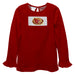 Iowa State Cyclones ISU Smocked Red Knit Ruffle Long Sleeve Girls Tshirt - Vive La Fête - Online Apparel Store