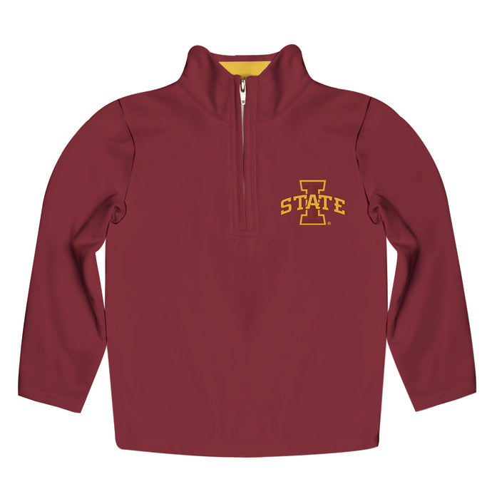 Iowa State Cyclones ISU Vive La Fete Women Solid Maroon Quarter Zip Pullover Sleeves