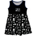 Jackson State University Tigers Sleeveless Tank Dress Girls Black Repeat Print Hand Sketched Vive La Fete Impressions