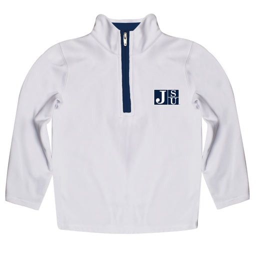 Jackson State University Tigers Hand Sketched Vive La Fete Impressions Artwork  White Quarter Zip Pullover V1