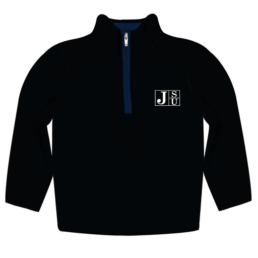 Jackson State University Tigers Hand Sketched Vive La Fete Impressions Artwork  Black Quarter Zip Pullover V1