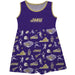 James Madison University Dukes Sleeveless Tank Dress Girls Purple Repeat Print Hand Sketched Vive La Fete Impressions