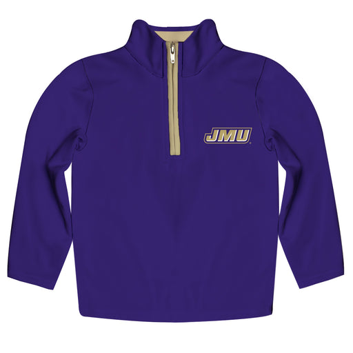 James Madison University Dukes Hand Sketched Vive La Fete Impressions Artwork  Purple Quarter Zip Pullover V1