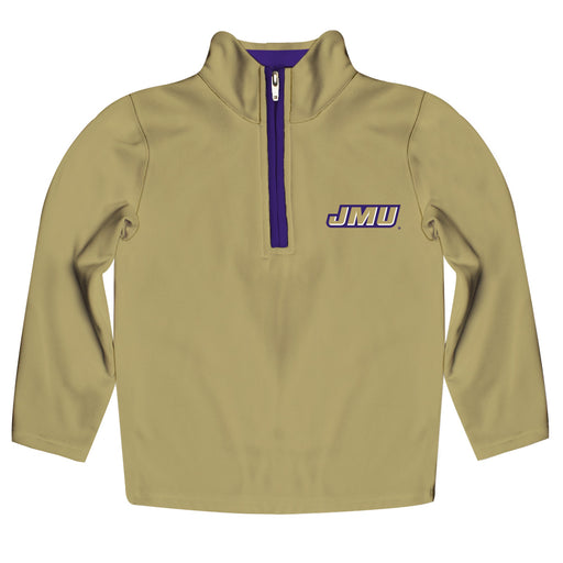 James Madison University Dukes Hand Sketched Vive La Fete Impressions Artwork  Gold Quarter Zip Pullover V1