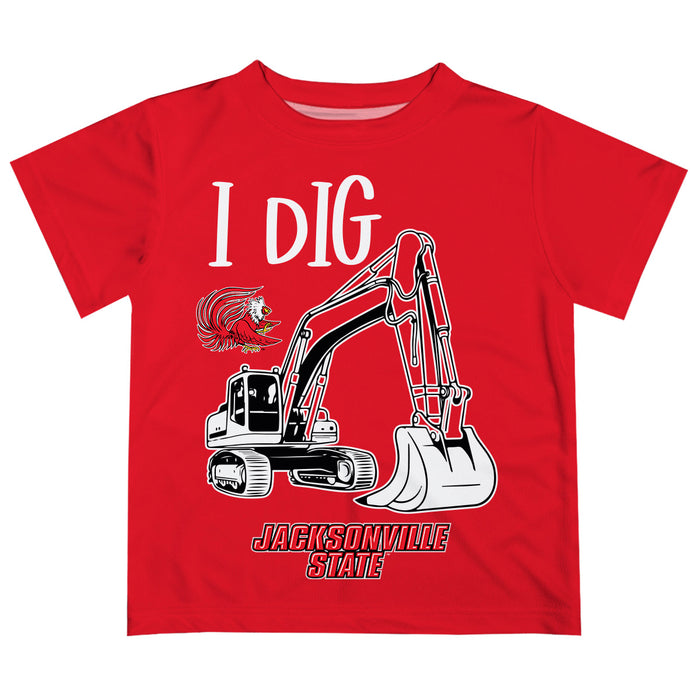 Jacksonville State Gamecocks Vive La Fete Excavator Boys Game Day Red Short Sleeve Tee