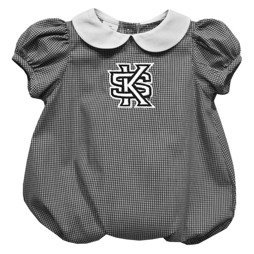 Kennesaw State University KSU Owls Embroidered Black Girls Baby Bubble Short Sleeve