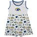 Kent State Golden Flashes Sleeveless Tank Dress Girls White Repeat Print Hand Sketched Vive La Fete Impressions