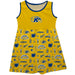 Kent State Golden Flashes Sleeveless Tank Dress Girls Gold Repeat Print Hand Sketched Vive La Fete Impressions