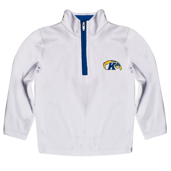 Kent State Golden Flashes Hand Sketched Vive La Fete Impressions Artwork  White Quarter Zip Pullover V1