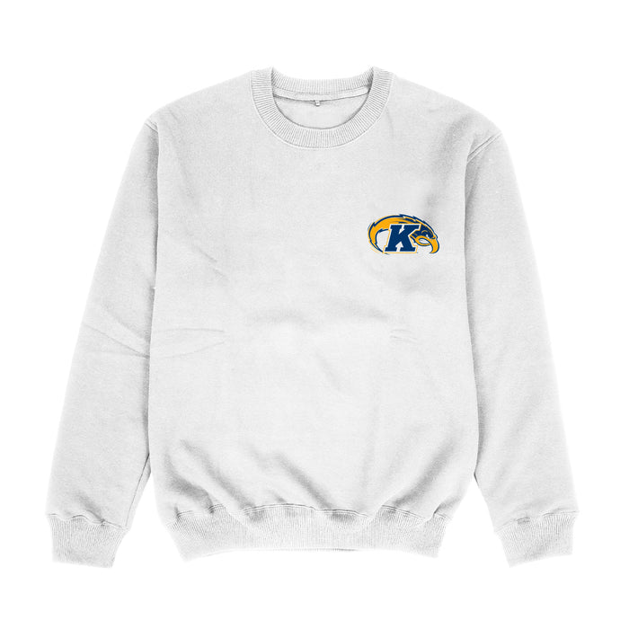 Kent State Golden Flashes Hand Sketched Vive La Fete Impressions Artwork Womens  White Crewneck Sweatshirt