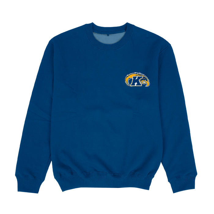 Kent State Golden Flashes Hand Sketched Vive La Fete Impressions Artwork Womens  Blue Crewneck Sweatshirt