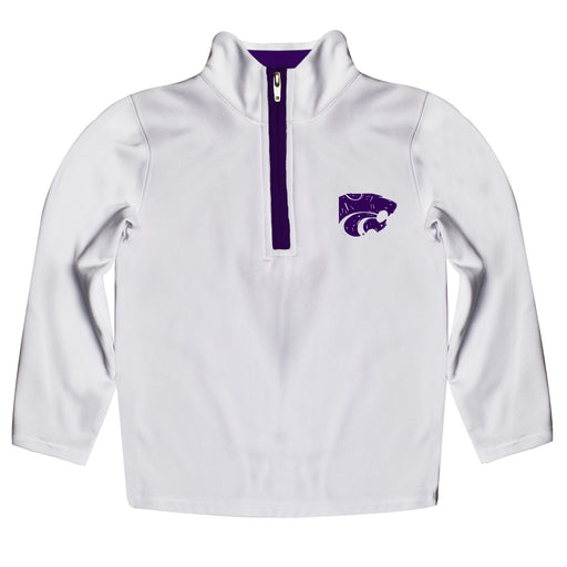 Kansas State University Wildcats K-State Hand Sketched Vive La Fete Impressions Artwork  White Quarter Zip Pullover V1