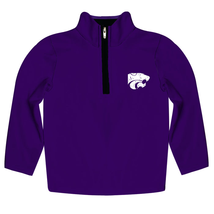 Kansas State University Wildcats K-State Hand Sketched Vive La Fete Impressions Artwork  Purple Quarter Zip Pullover V1