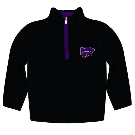 Kansas State University Wildcats K-State Hand Sketched Vive La Fete Impressions Artwork  Black Quarter Zip Pullover V1