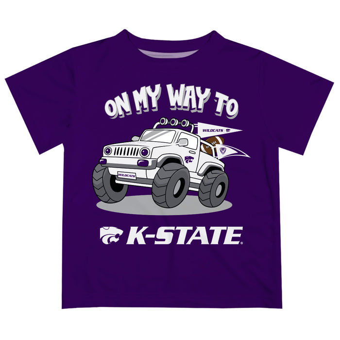 Kansas State University Wildcats K-State Vive La Fete Monster Truck Boys Game Day Purple Short Sleeve Tee