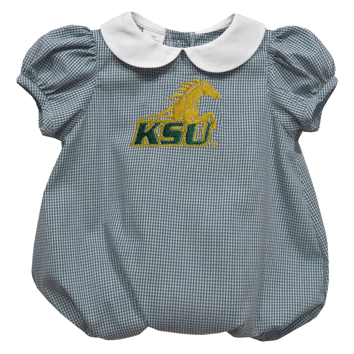 Kentucky State Thorobreds Embroidered Hunter Green Girls Baby Bubble Short Sleeve