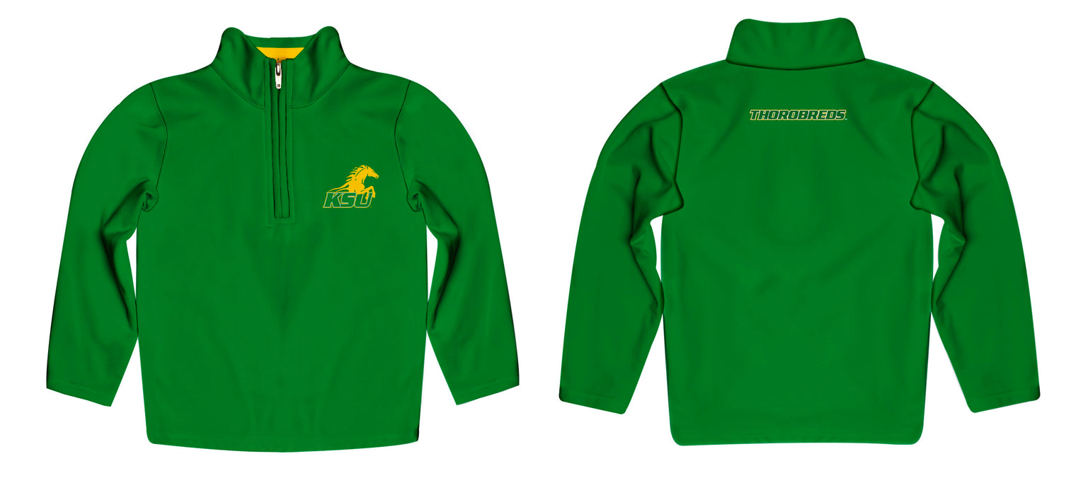 Kentucky State Thorobreds Vive La Fete Logo and Mascot Name Womens Green Quarter Zip Pullover - Vive La Fête - Online Apparel Store