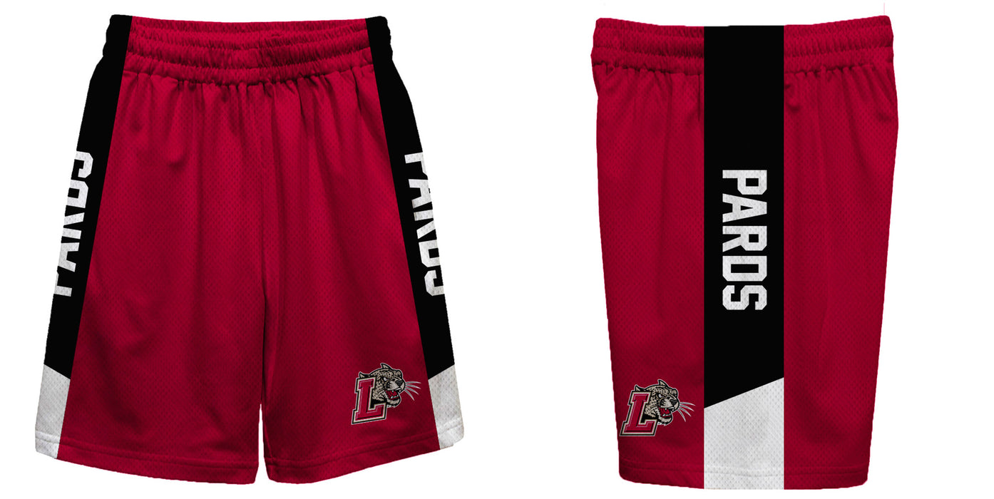 Lafayette Leopards Vive La Fete Game Day Maroon Stripes Boys Solid Black Athletic Mesh Short - Vive La Fête - Online Apparel Store