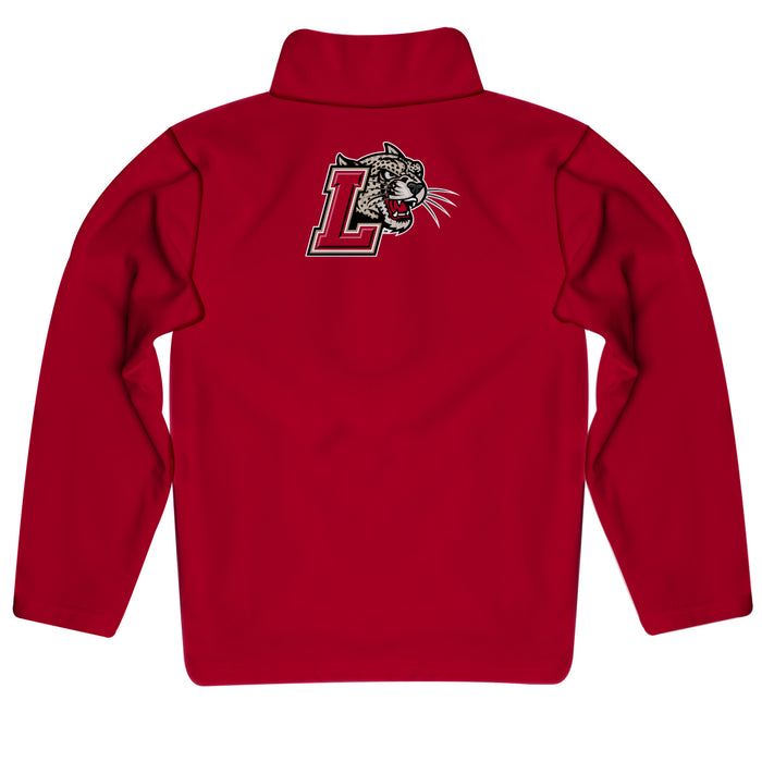 Lafayette Leopards Vive La Fete Game Day Solid Maroon Quarter Zip Pullover Sleeves