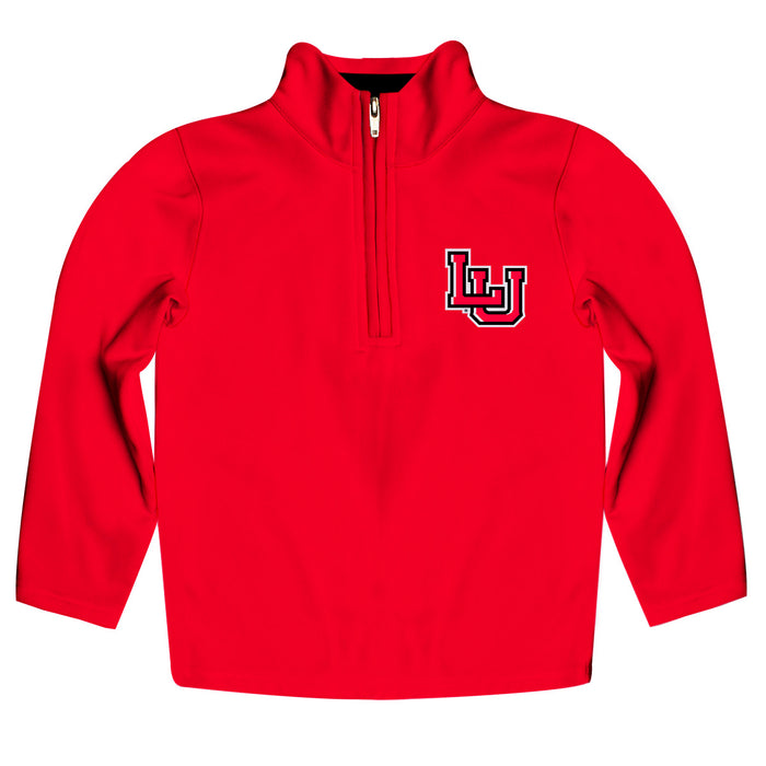 Lamar Cardinals Vive La Fete Logo and Mascot Name Womens Red Quarter Zip Pullover