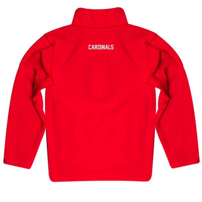 Lamar Cardinals Vive La Fete Logo and Mascot Name Womens Red Quarter Zip Pullover - Vive La Fête - Online Apparel Store