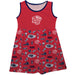 Liberty Flames Sleeveless Tank Dress Girls Red Repeat Print Hand Sketched Vive La Fete Impressions