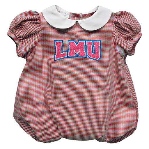 Loyola Marymount Lions Embroidered Red Girls Baby Bubble Short Sleeve