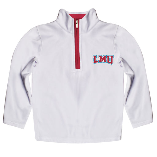 Loyola Marymount Lions Hand Sketched Vive La Fete Impressions Artwork  White Quarter Zip Pullover V1