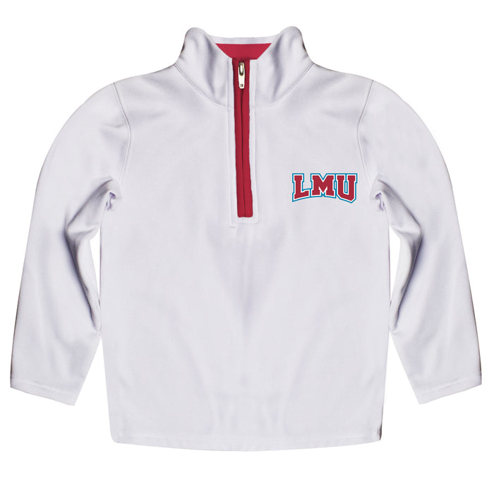 Loyola Marymount Lions Hand Sketched Vive La Fete Impressions Artwork  White Quarter Zip Pullover V1