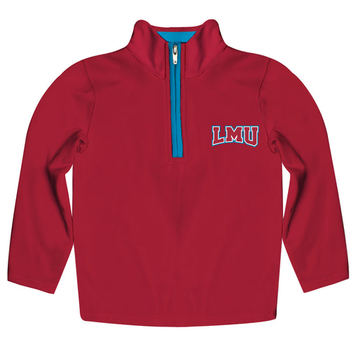 Loyola Marymount Lions Hand Sketched Vive La Fete Impressions Artwork  Red Quarter Zip Pullover V1